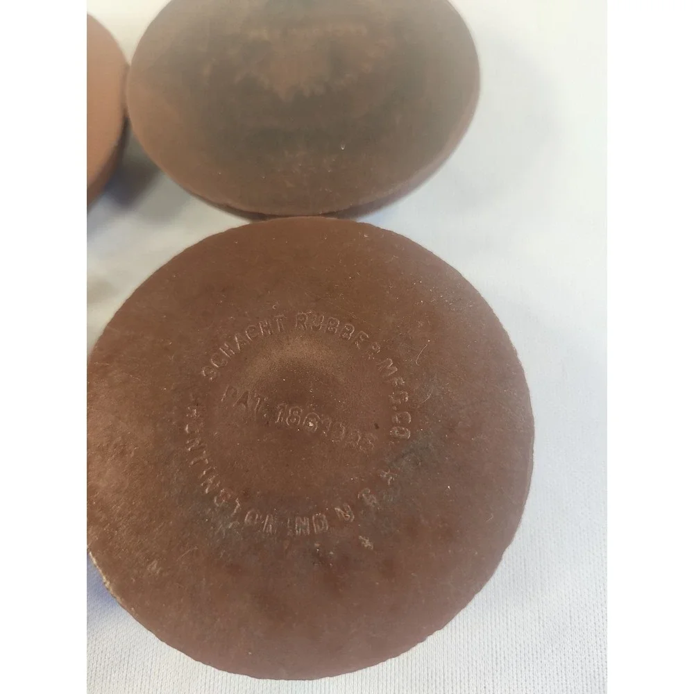 Set Of 4 Vintage Daisy Schacht Rubber Furniture‎ Caster Cups Prevents Sliding